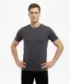 Erkek Bisiklet Yaka Slim Fit dar kesim Likralı Tişört - Füme