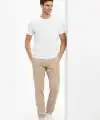 Erkek Bisiklet Yaka Yazlık Kısa kol Düz Tişört Regular Kalıp T-shirt - Beyaz