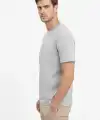 Erkek Bisiklet Yaka Yazlık Kısa kol Düz Tişört Regular Kalıp T-shirt - Gri