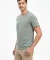 Erkek Bisiklet Yaka Yazlık Kısa kol Düz Tişört Regular Kalıp T-shirt - Mint Yeşili