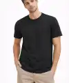 Erkek Bisiklet Yaka Yazlık Kısa kol Düz Tişört Regular Kalıp T-shirt - Siyah