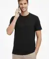 Erkek Bisiklet Yaka Yazlık Kısa kol Düz Tişört Regular Kalıp T-shirt - Siyah