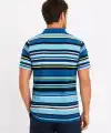 Erkek Çizgili Polo Yaka Tişört Kısa Kol Yazlık T-Shirt Regular Fit - Mavi