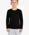 Erkek Çocuk Basic Uzun Kollu Tişört Okul Günlük Rahat T-Shirt - Siyah