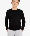 Erkek Çocuk Basic Uzun Kollu Tişört Okul Günlük Rahat T-Shirt - Siyah