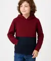 Erkek Çocuk Kapüşonlu Kanguru Cepli Parçalı SweatShirt - Renkli