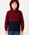 Erkek Çocuk Kapüşonlu Kanguru Cepli Parçalı SweatShirt - Renkli