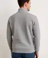 Erkek Dik Yaka Yarım Fermuarlı 3 İplik Pamuklu Sweatshirt - Gri