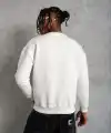 Erkek Düz Bisiklet Yaka 3 iplik pamuklu Sweatshirt - Beyaz