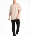 Erkek Düz Penye Tişört Bisiklet Yaka Kısa Kol Regular Fit T-Shirt - Bej