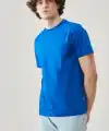 Erkek Düz Penye Tişört Bisiklet Yaka Kısa Kol Regular Fit T-Shirt - Mavi
