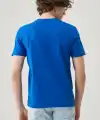 Erkek Düz Penye Tişört Bisiklet Yaka Kısa Kol Regular Fit T-Shirt - Mavi