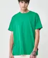 Erkek Düz Penye Tişört Bisiklet Yaka Kısa Kol Regular Fit T-Shirt - Yeşil