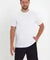 Erkek Düz T-Shirt Kısa Kol Bisiklet Yaka Regular Fit Rahat Kalıp Günlük Tişört - Beyaz