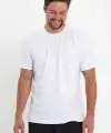 Erkek Düz T-Shirt Kısa Kol Bisiklet Yaka Regular Fit Rahat Kalıp Günlük Tişört - Beyaz