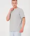 Erkek Düz T-Shirt Kısa Kol Bisiklet Yaka Regular Fit Rahat Kalıp Günlük Tişört - Gri