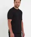 Erkek Düz T-Shirt Kısa Kol Bisiklet Yaka Regular Fit Rahat Kalıp Günlük Tişört - Siyah
