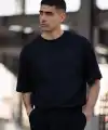 Erkek Düz T-Shirt Kısa Kol Bisiklet Yaka Regular Fit Rahat Kalıp Günlük Tişört - Siyah