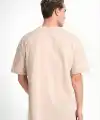 ERKEK Düz Tişört Bisikilet Yaka Kısa Kol Oversize T-shirt - Bej