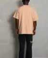 Erkek Düz Yazlık Kısa Kol Tişört Bisiklet Yaka Oversize T-Shirt - Bej