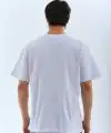 Erkek Düz Yazlık Kısa Kol Tişört Bisiklet Yaka Oversize T-Shirt - Beyaz