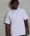 Erkek Düz Yazlık Kısa Kol Tişört Bisiklet Yaka Oversize T-Shirt - Beyaz