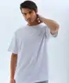 Erkek Düz Yazlık Kısa Kol Tişört Bisiklet Yaka Oversize T-Shirt - Beyaz
