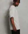 Erkek Düz Yazlık Kısa Kol Tişört Bisiklet Yaka Oversize T-Shirt - Gri
