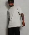Erkek Düz Yazlık Kısa Kol Tişört Bisiklet Yaka Oversize T-Shirt - Gri