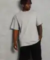 Erkek Düz Yazlık Kısa Kol Tişört Bisiklet Yaka Oversize T-Shirt - Gri