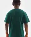 Erkek Düz Yazlık Kısa Kol Tişort Bisiklet Yaka Oversize T-Shirt - Koyu Yeşil