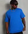 Erkek Düz Yazlık Kısa Kol Tişört Bisiklet Yaka Oversize T-Shirt - Mavi