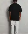 Erkek Düz Yazlık Kısa Kol Tişört Bisiklet Yaka Oversize T-Shirt - Siyah