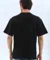 Erkek Düz Yazlık Kısa Kol Tişört Bisiklet Yaka Oversize T-Shirt - Siyah