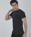 Erkek File Cepli Slim fit T-shirt - Siyah