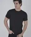 Erkek File Çepli  T-Shirt Kısa Kol Bisiklet Yaka Slimfit Tişört - Siyah