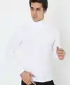 Erkek Fitilli Kaşkorse Kumaş Boğazlı Full Likralı Slimfit Body - Beyaz