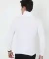 Erkek Fitilli Kaşkorse Kumaş Boğazlı Full Likralı Slimfit Body - Beyaz