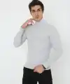 Erkek Fitilli Kaşkorse Kumaş Boğazlı Full Likralı Slimfit Body - Gri