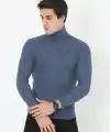 Erkek Fitilli Kaşkorse Kumaş Boğazlı Full Likralı Slimfit Body - İndigo