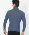 Erkek Fitilli Kaşkorse Kumaş Boğazlı Full Likralı Slimfit Body - İndigo