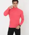 Erkek Fitilli Kaşkorse Kumaş Boğazlı Full Likralı Slimfit Body - Pembe
