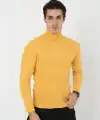 Erkek Fitilli Kaşkorse Kumaş Boğazlı Full Likralı Slimfit Body - Sarı