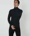 Erkek Fitilli Kaşkorse Kumaş Boğazlı Full Likralı Slimfit Body - Siyah