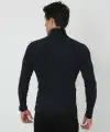 Erkek Fitilli Kaşkorse Kumaş Boğazlı Full Likralı Slimfit Body - Siyah