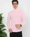 Erkek Fitilli Kaşkorse Kumaş Boğazlı Full Likralı Slimfit Body - Toz Pembe