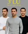 Erkek Fitilli Triko Bisiklet Yaka Kalın Kazak 3lü Set Beyaz-Gri-Siyah