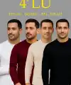 Erkek Fitilli Triko Bisiklet Yaka Kalın Kazak 4lü Set Beyaz-Bebek Mavisi-Gri-Siyah