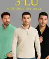 Erkek Fitilli Triko Kazak 3’lü Set Mint Yeşili Siyah Bej Kalın Dokuma Pamuklu Regular Fit