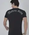 Erkek Göğüs File Aksesuarlı T-shirt - Siyah